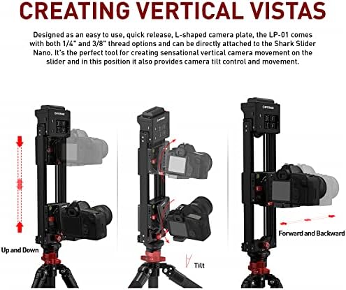 IFOTAGE l Placa de liberação rápida para slider de tubarão Nano-Bundle, compatível profissional de vídeo vertical DSLR DSLR Compatível