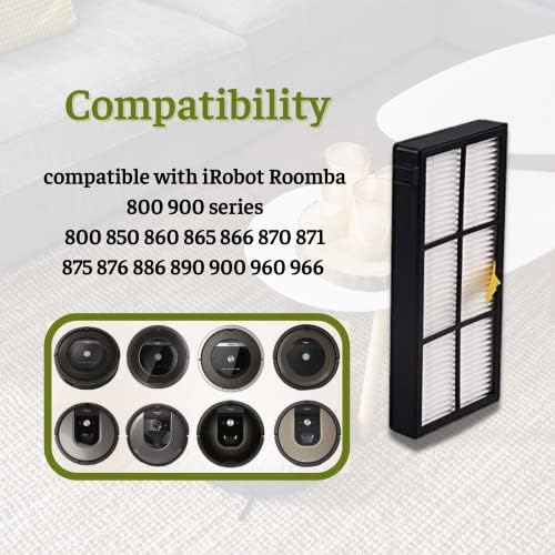 Filtros HEPA de 10 pacote Getalong Compatível para Roomba 800 900 Series 860 870 871 880 960 980 Peças a vácuo robótico