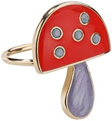 Koleso charme colorido de cogumelos de cristal colorido para mulheres anel de esmalte feminino Tiny círculo anéis de dedos