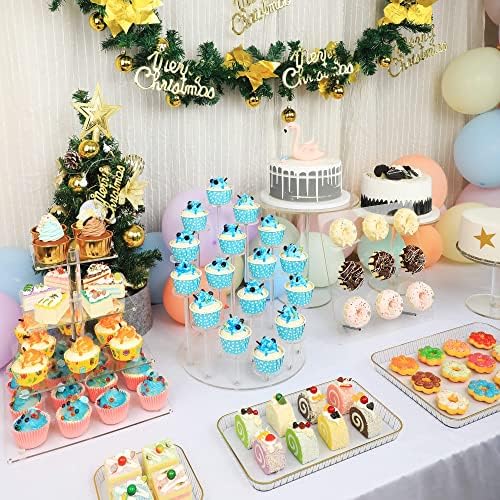 Cupcake de acrílico significa 16 cupcakes - Stand de exibição, cupcake titular Stand Stand Postral Servindo Platter Display