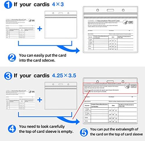 15 pacote - protetor de carteira de vacina cdc 4x3 manga de plástico horizontal para o protetor de cartão de vacinação transparente