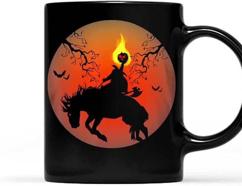 Jimxjon sem cabeça Silhueta Silhueta Halloween Caneca de chá de café Cup de café preto preto, caneca de contador engraçado, presentes contábeis, caneca da temporada de impostos, idéias de presentes de escritório de colegas de trabalho 11oz 11oz