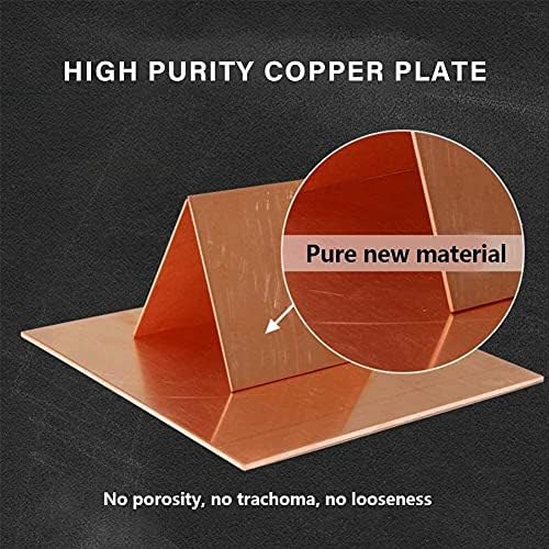 Zhengyyuu Placa Brass Folha de cobre Metal 99,9% Cu Placa de papel alumínio amplamente utilizada na produção de cunhada 100 x 100mm/3. 9 x 3. espessura de 9 polegadas, 0,06 polegada/1. Placa de folha de cobre de 5 mm de latão