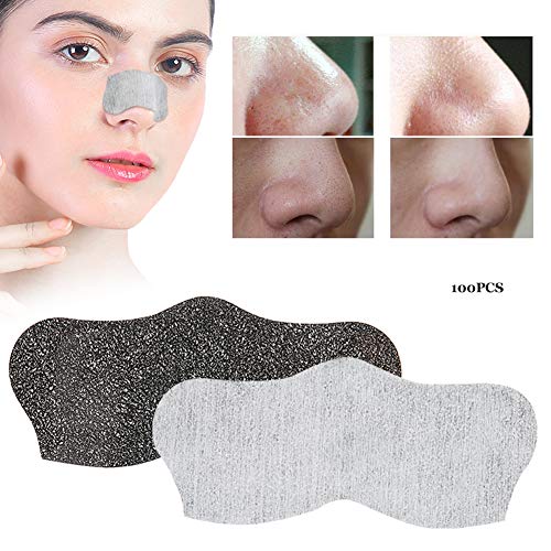 Tiras de nariz de carvão anti-Blackhead de 100pcs, bambu, a acne de acne de bambu Remoção da máscara do nariz Peeloff Nariz Starther,