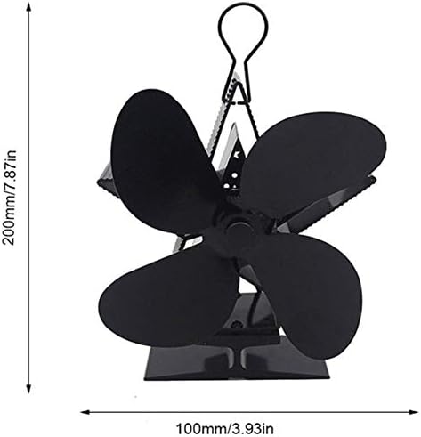 Guangming - 4 fã de fogão alimentado por calor de lâmina, ventilador de lareiras com almofada térmica dupla, operação