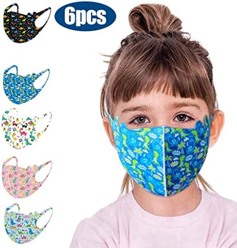 Penate Kids 'Summer Fashion Fin Final Dinosaur Anti-Fog Haze Facable Washemask, reutilizável e respirável, para dentro