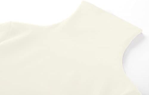 Gubuyi Feminino Turtleneck de manga comprida camisetas térmicas Tops de algodão de algodão de pulôver estendido