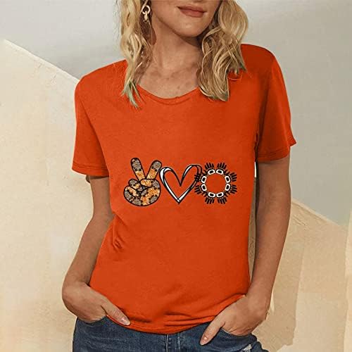 Camisetas de pescoço da tripulação laranja queimada para meninas adolescentes de manga curta amante do amante brunch kawaii camisas de blusa 2023 iu xl