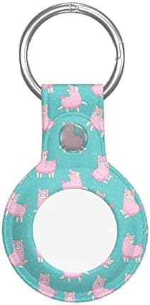 Caso de proteção contra rastreador de airtag de couro PU KAWAII PINK ALPACA AIRTAGS CASO Airtag titular