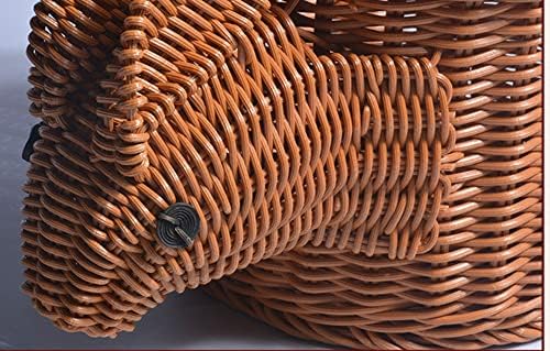 Nova imitação artesanal de imitação de vime de cesta de cesto de desenho animado redondo em forma de barriga em forma de coelho cesto de cesta de cesta caseira cesta de lanches