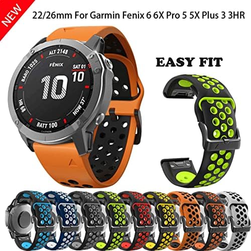 NEYENS Sport Silicone Watch Band for Garmin Fenix ​​7x 7 6x 6 Pro 5x 5plus S60 935 RELUMENTO RÁPIDO 22 26mm de pulso