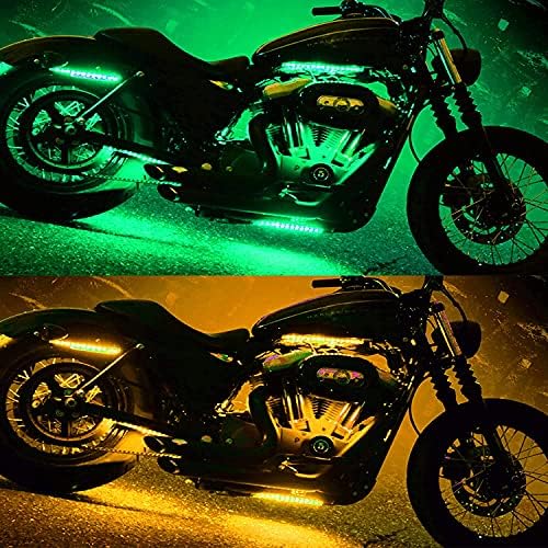 NBWDY 2PCS 11,8in 18LEDS RGB MOTORCYCHET RIPS LED LED LIGH