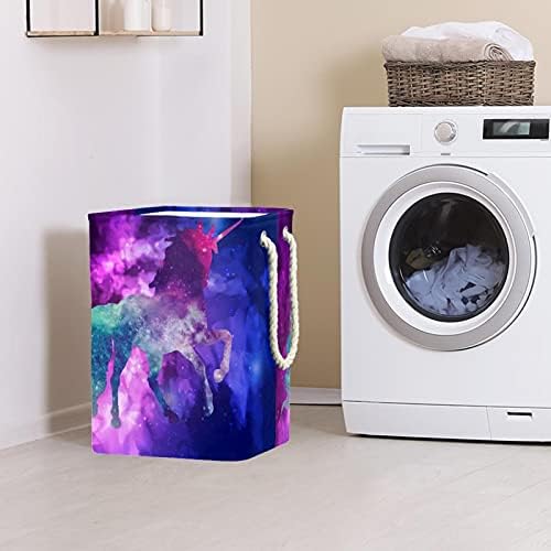 Starry Sky Unicorn Laundry Basket Casket Coundible Retangular Organizer cesto para adulto unissex, meninas adolescentes, meninos,