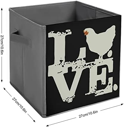 Adoro frango dobra dobrável caixa de armazenamento de armazenamento de tecidos Organizer dobrable Box com alças