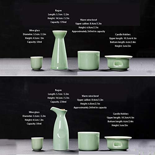 LHH Cerâmica Só de cerâmica com um conjunto de saki quente mais quente e tradicional, copos de saquê de esmalte liso