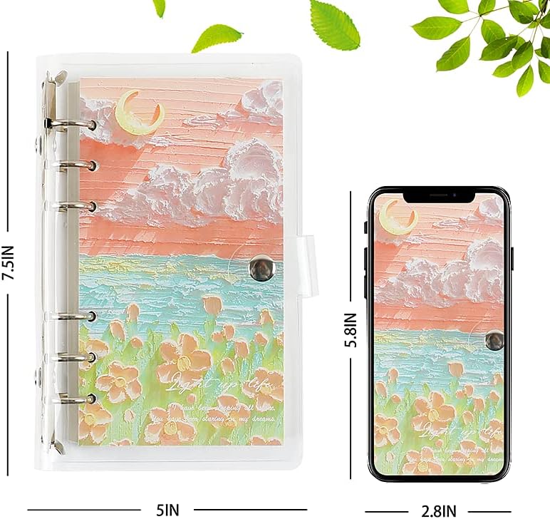 ILOHIMPAI 5 PACK A6 Binder Journal Notebook, papel grosso e grade gráfico, à prova d'água