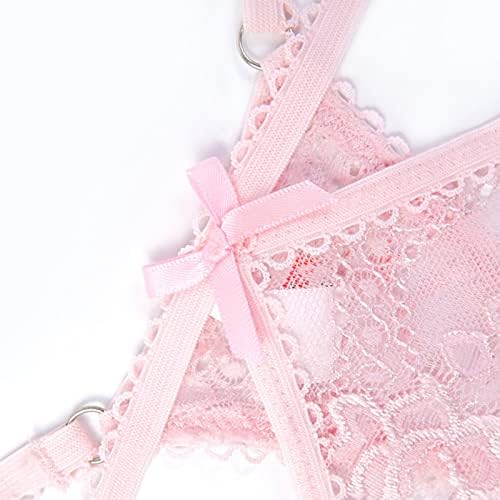 Calcinha japonesa e sutiã de algodão rosa feminina baixa roupa Sexy Hollow Sexy G -For -Roufe