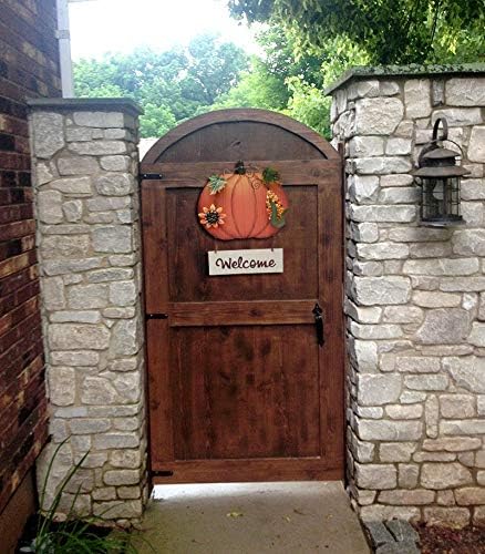 E-View Wood Pumpkin Welcome Sinal de outono Sinais decorativos de suspensão Decoração de parede de outono Halloween Decorações