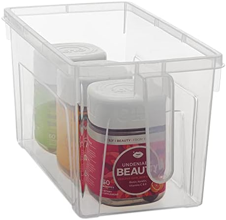 EZARARE Transparente Despensa de cozinha e organizadores de armários, caixas de recipiente de bandeja de lixeira de armazenamento de