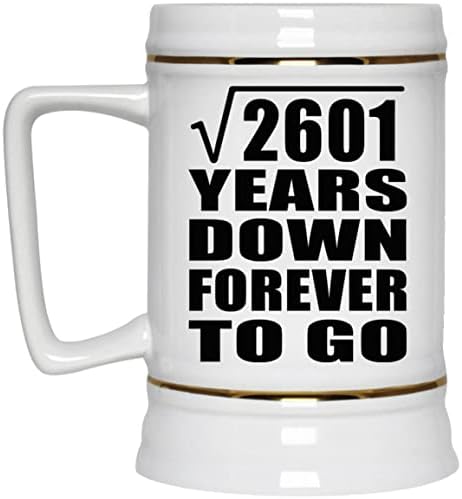 Projeto Raiz quadrada de 51º aniversário de 2601 anos para sempre, 22 onças de caneca de caneca de cerâmica de cerveja com