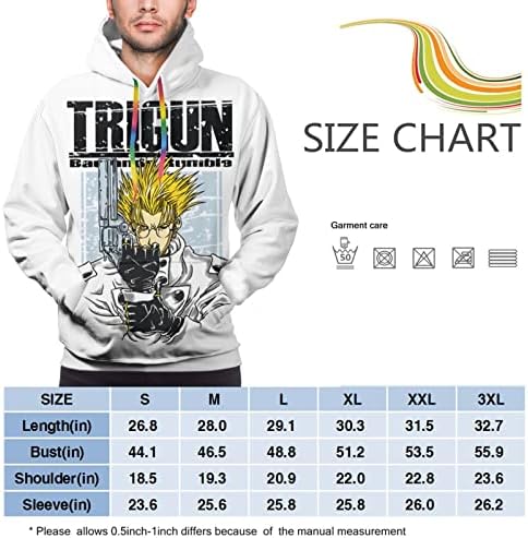 Pankooclub Anime Manga Trigun Hoodie Mens Casual Tops de mangas compridas Pullover de moletom com capuz