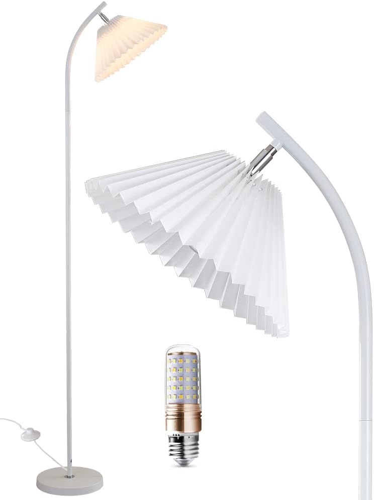 Lâmpada de piso de meaterli, lâmpada de piso industrial com lâmpada LED de 12W em 3 cores, lâmpada alta de 360 ​​°