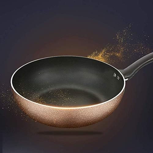 Uxzdx não bastão panela de cobre, frigideira com tampa com base de indução adequada para cozinhar bifes de vegetais fritos
