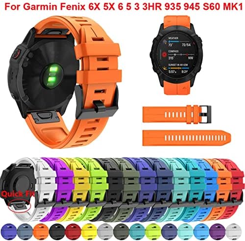 Soumix 26 22 22mm de faixa de vigilância para Garmin Fenix ​​7 7x 7s Assista Quick Release Silicone EasyFit Strap Strap