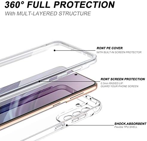 Suritch Clear Caso para Samsung Galaxy S21 Plus 5G, [Protetor de tela construído] [Proteção à lente da câmera] Tampa