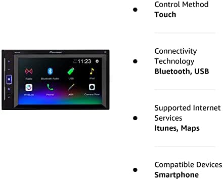 Pioneer DMH-241EX 6.2 Receptor Multimídia Digital com Bluetooth embutido, Alexa e controle de música Android embutido com + câmera de backup em estilo de bala