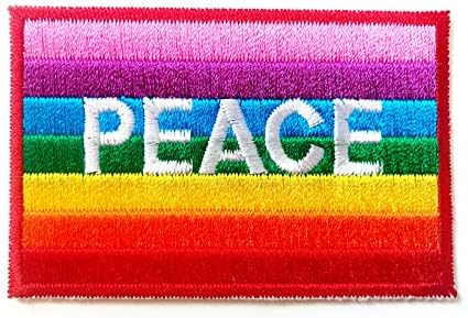 Peace Rainbow Symbol Hippie Jacket T-Shirt Patch Costure Ferro em roupas de crachá bordadas de sinal