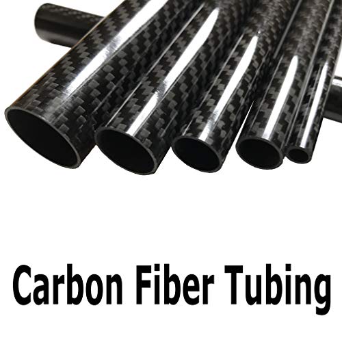 Karbxon - tubo de fibra de carbono - preto - 14 mm x 12 mm x 500 mm - hastes de fibra de carbono ocas - tubos de carbono brilhante -