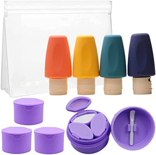 Conjunto de garrafas de viagem portátil de gpurplebud, 10 pacote recarregáveis ​​de garrafas de viagem aprovadas por TSA para produtos