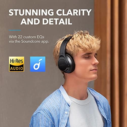 Soundcore by Anker Life Q20+ Active Ruído cancelamento de fones de ouvido, 40H Time de reprodução, conecte -se a 2 dispositivos, fones de ouvido de espuma de memória, fones de ouvido Bluetooth para viagens, escritório em casa