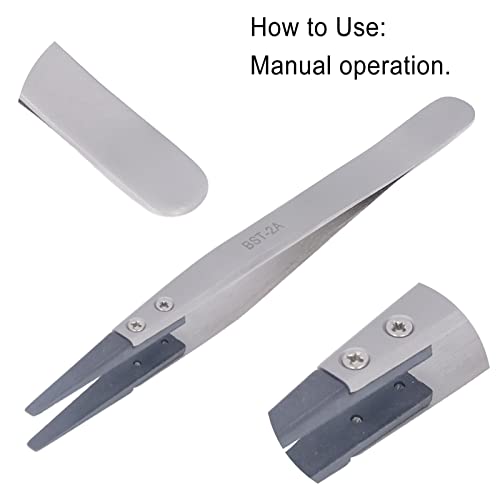 Tweezers anti-estática, pinça de ponta plana BST-2A, ferramenta manual eletrônica, acessório de plástico PPS, para