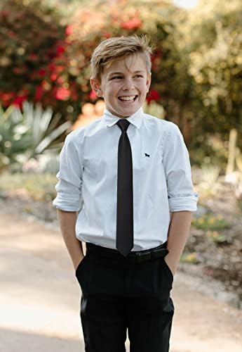 Enginizar garotos laços de cor sólida na gravata de calça de crianças para 8 a 14 anos de idade ajustável para crianças formais