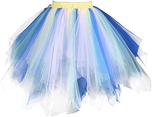 Salia do arco -íris feminino Tutu 1950s Salas de dança de bolhas de balé vintage curta para o cosplay