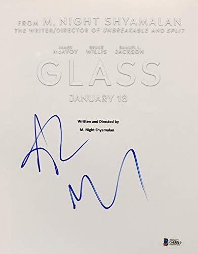M. Night Shyamalan e Anya Taylor Joy Signated Glass Script Capa Bas #G45519