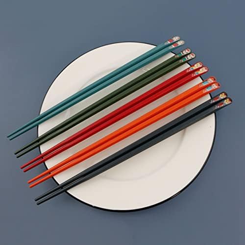 Axiaolu 5 pares de pauzinhos de fibra de vidro coloridos, pauzinhos japoneses reutilizáveis ​​Safe, 9 1/2 polegadas