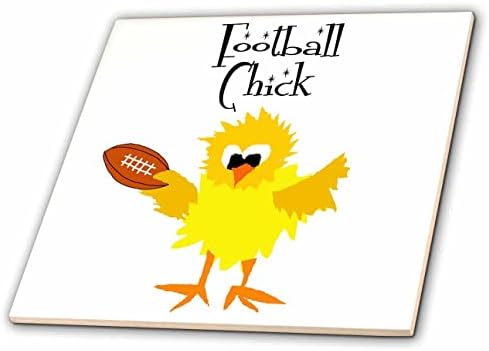 3drosrose engraçado fofinho fofinho galinha de futebol de futebol desenho animado - azulejos
