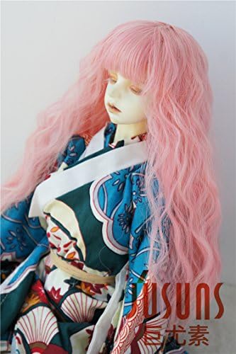 JD223 8-9 polegadas 21-23cm rosa Sobazu Doll Wigs 1/3 SD Resistência ao calor Onda leve BJD Doll Hair Resin Doll Acessórios