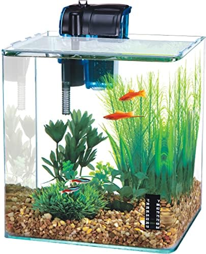 Kit de aquário de desktop de vértices da Penn -Plax Water -Waterl - Perfeito para camarão e peixe pequeno - Tanque de 5 galões