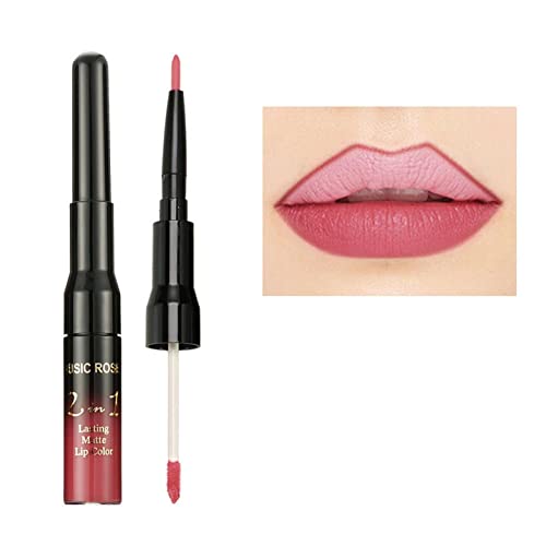 Zitiany New Two a One Lip Gloss lápis fosco fosco non stick líquido Lipstick dupla cabeça lip gloss Pen 8ml