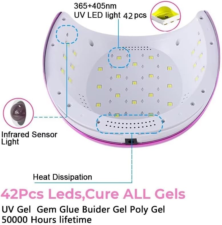 Lâmpada de unhas LED UV UV Beyeho, luzes de unha de 168W para esmalte em gel, secador de unhas de cura em gel com sensor