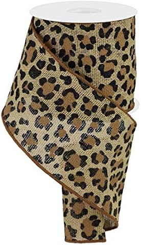 Fita com fio leopardo/impressão Cheetah para grinaldas, arranjos florais, embrulho de presentes, criação