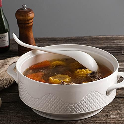 BRANCO BRANCO BRANCO 6.75 polegadas de sopa asiática Conjunto de 4, colher de sopa de porcelana ultra -fina, colheres de sopa chinesa/colheres de sopa de cozinha japonesa para cereais, pequenas colheres para ramen pho - design de gancho oval profundo