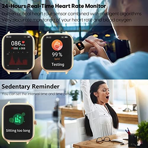 [2 relógios] Smart Watch 2022, Smartwatch de tela de toque em HD para Android e iOS Phones Rastreador de fitness com freqüência