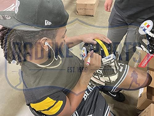Najee Harris autografou/assinado Pittsburgh Speed ​​Authentic Flash Helmet