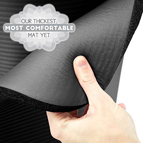 Yoga Cloud 4 -Pack - 1 tapetes de fitness extra espessos com alça de ombro - almofada de exercício não deslizante para Pilates, alongamento,