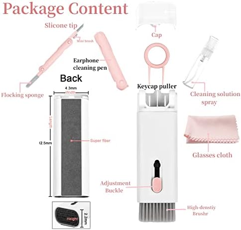 7 em 1 kit de limpeza eletrônico de teclado, kit de limpeza de teclado, limpador de laptop com escova, ferramenta de limpeza multifuncional